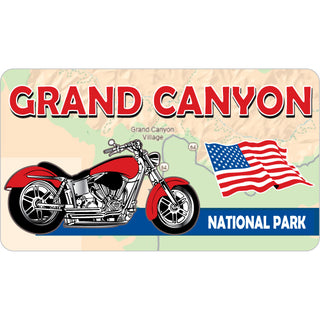Grand Canyon   Chopper with Route with American Flag Sticker