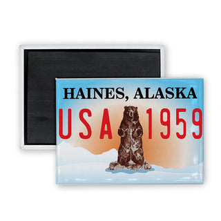 Haines Alaska HNS 907 License Plate Rectangle Badge Magnet
