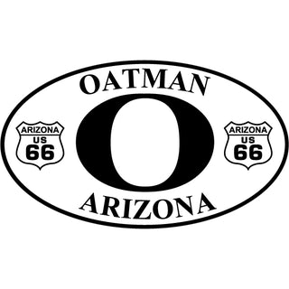 Oatman  Arizona   Double Route 66 Shield Euro Oval Sticker