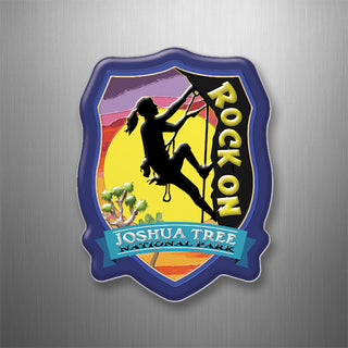 Joshua Tree National Park   Rock Climbing Shield Banner 3D Magnet