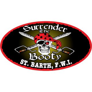 St. Barth F.W.I   Surrender The Booty Oval Sticker