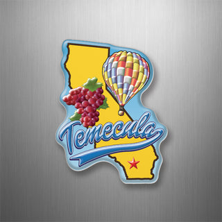 Temecula Grapes and Balloon State Shape Plastic Magnet 3D Magnet
