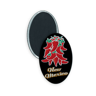 New Mexico   Chili Peppers Bunch Oval Badge Magnet