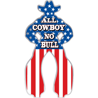 Novelty   Patriotic Cowboy Vertical Sticker