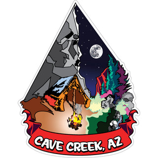 Cave Creek  AZ   Abstract Camping Scene Sticker