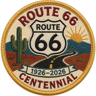 ROUTE 66 EMBROIDERED PATCH DESERT CACTUS ROAD Sticker