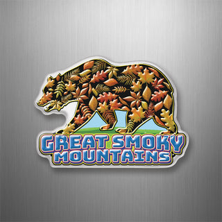 Great Smoky Mountains Bear Filled with Fall Leaves 3D Magnet