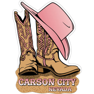 Carson City  Nevada Cowgirl Boots Sticker
