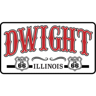 Dwight  Illinois   Western Style Route 66 Dbl Shields  Sticker
