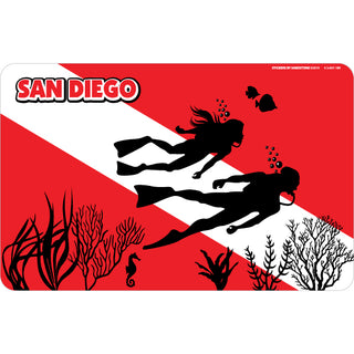 San Diego Diving   Postcard Sized Sticker Sticker