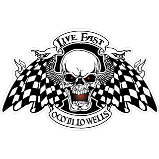 Ocotillo Wells   Live Fast Skull Sticker