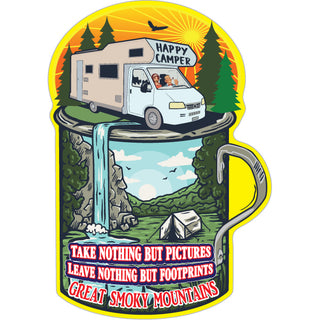 Great Smoky Mountains   Motor Home Mug Sticker
