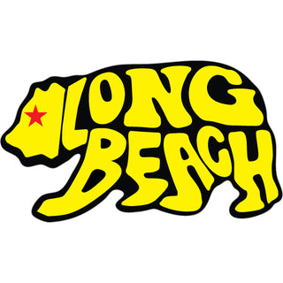 Long Beach   Yellow Letter Bear Sticker