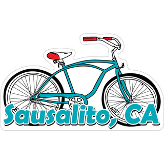 Sausalito  California Blue Beach Cruiser Sticker