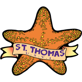 St. Thomas  U.S.V.I.   Starfish with Banner Sticker