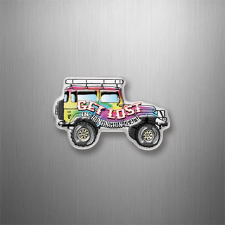 Huntington Beach   Get Lost Tie Dye Jeep 3D Magnet