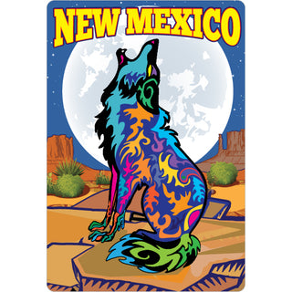 New Mexico   Colorful Howling Coyote Sticker