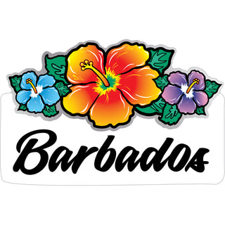 Barbados   Triple Hibiscus Sticker