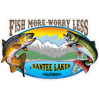 OK4 Santee Lakes  CA Fish More Worry Less Sticker