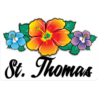St Thomas   Triple Hibiscus Sticker