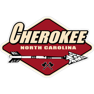 Cherokee  North Carolina   Burgundy Diamond Arrow Sticker