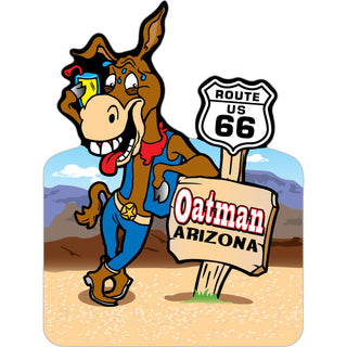 Oatman  Arizona   Burro Route 66 Sign Sticker