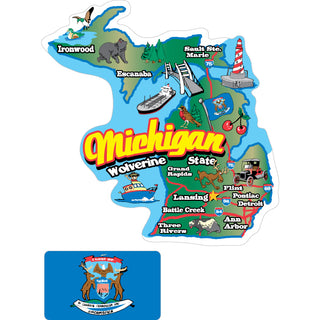 Michigan   Michigan State Map Sticker