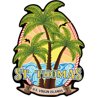 St. Thomas  U.S. Virgin Islands   Triple Palms Sticker