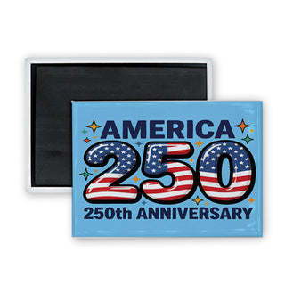 Novelty   American 250 Flag Rectangle Badge Magnet