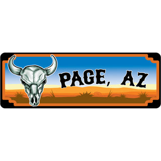 Page AZ Skull with Desert Scene Sticker