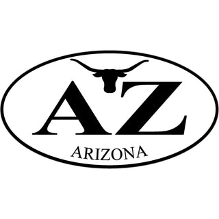 Arizona   Steer Skull Euro Oval Sticker
