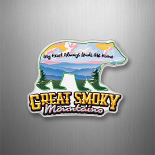 Smoky Mountain Filled Bear My Heart Always Bear 3D Magnet