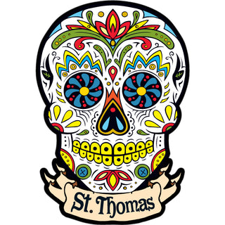 Sugar Skull Banner St Thomas Sticker