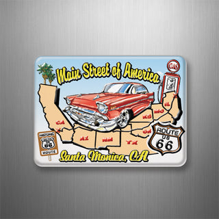Santa Monica California Route 66 States Map 3D Magnet