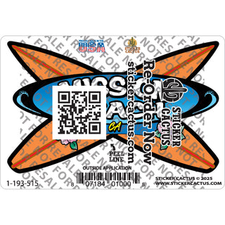 Mission Beach Surfboard Sticker