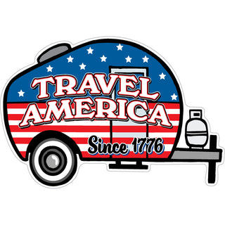 Novelty   Travel America Trailer Sticker