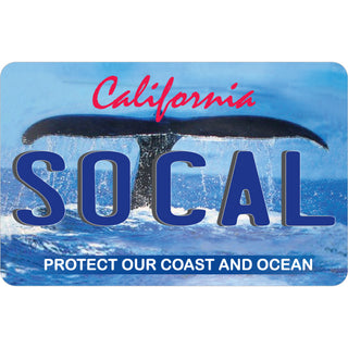 So Cal   Whale License Plate Sticker