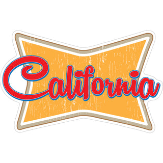California retro squeezed rectangle Sticker