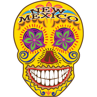 New Mexico Yellow Sugar Skull Sticker