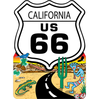 California   Desert Road Route 66 Shield Sticker