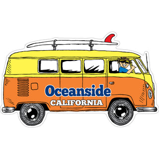 Oceanside  California   Bus Side View Surfboard Sticker