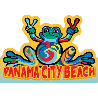 OK3 Panama City Beach Peace Frog Sticker