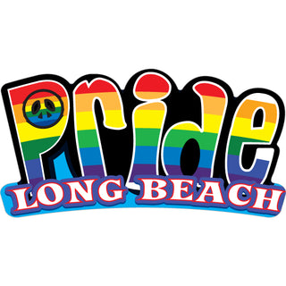 Long Beach   Pride Rainbow Peace Sticker
