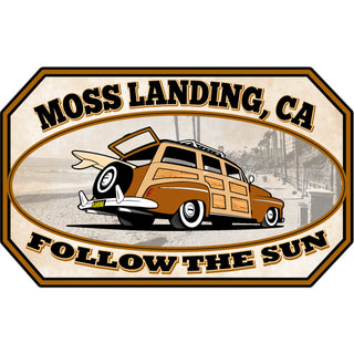 Moss Landing  CA   Woody Follow The Sun Sticker