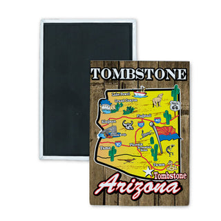 Tombstone   Arizona Map Rectangle Badge Magnet