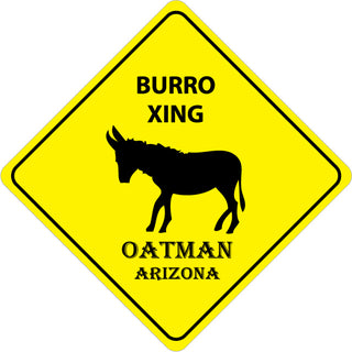 Oatman  Arizona   Burro Crossing Sign Sticker