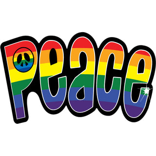 Rainbow Peace Text   Pride Peace Rainbow Arched Sticker