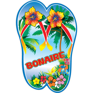 Bonaire   Flower Flip Flops Sticker