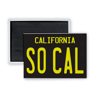 So Cal License Plate BLACK Rectangle Badge Magnet