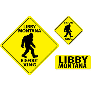 Libby  Montana   Montana Bigfoot Crossing Diamonds Sticker